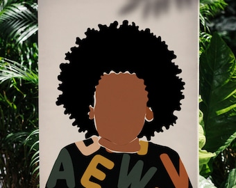 Baby Fro Art Print, School, Children Art, African American Art, Butterfly Art, Little Girl Art, Black Art, Kids Art, Black Girl Magic Art