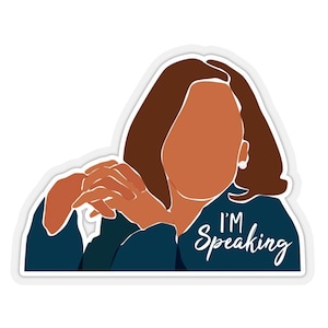 Adesivo con citazione del vicepresidente, sto parlando, poster motivazionale di Kamala Harris, femminista, arte motivazionale, mese della storia dei neri, arte nera