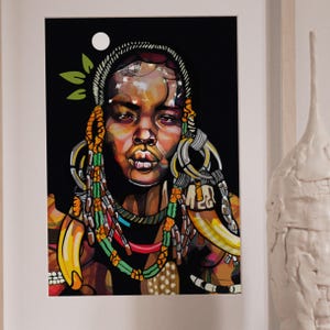 Natural Hair, Afro Art, Black Art, Nigeria, Canvas, Metal, Wall Art, Office, Poster, Painting, Printable Art, Digital Print, African Woman
