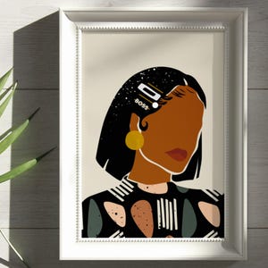 Arte murale di donne nere, arte di donne africane, stampe di donne astratte, stampa della regina della melanina, arte murale afroamericana, poster boho, arte femminista