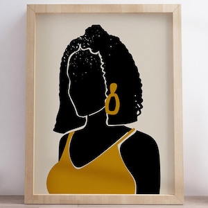 Black Woman Art Illustration, Summer Art Print, Melanin Art, Black Girl Wall Art, African Woman Art, Cornrows Art, Braids wall art