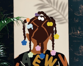 Sisters Art, Colorful Family Illustration, Copycat Art Print, Mother and Daughter Print, African American Art