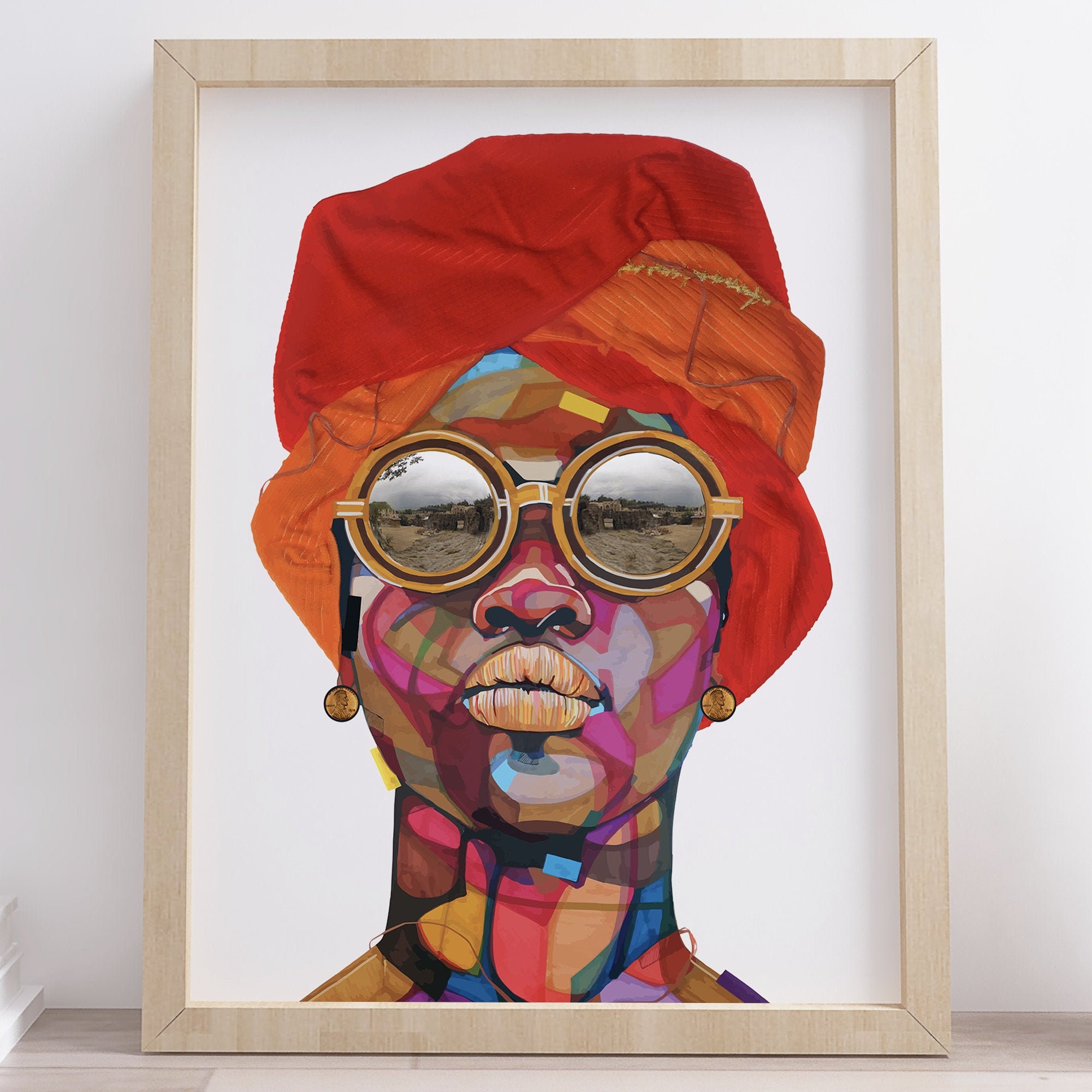African American Art Black Woman Art Head Wrap Turban Etsy