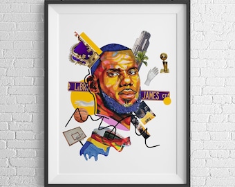 Lebron James Poster #23 - Los Angeles Lakers Cavaliers Nba basketball team player King - Wall Picture Art Canvas Print A2 A3 A6 12x18 16x20