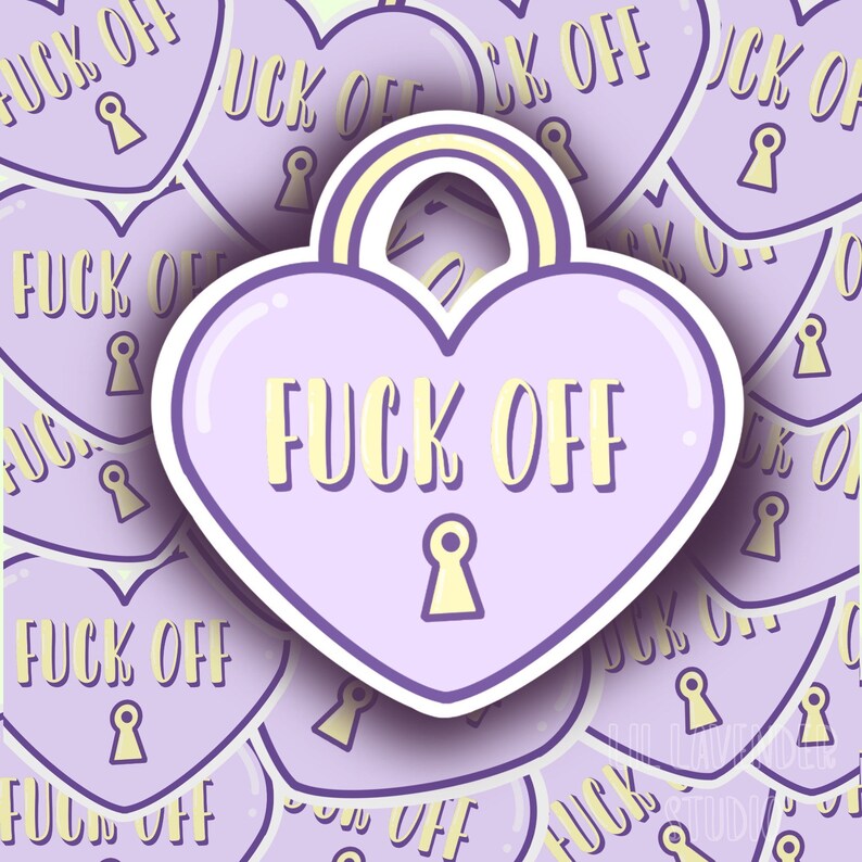 water resistant matte sticker sticker F off pastel heart shaped pad lock