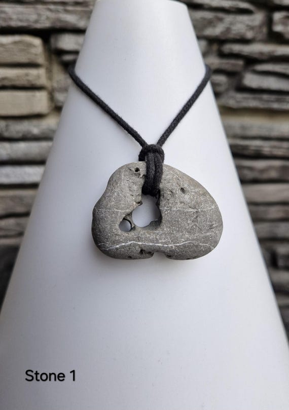 1 9 Irish Hag Stone Necklace Holey Stone Adder Stone Odin Stone Witch Stone Celtic Pendant Vegan Necklace Pagan Stone Donut Necklace Etsy