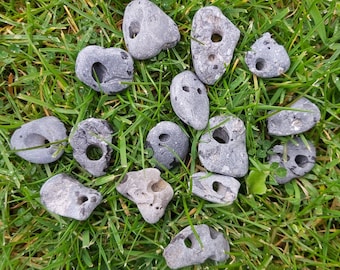 5-8 Ierse Hag Stones (klein) Multipack, Holey Stones, Adder Stones, Hag Stones, Odin Stones, Witch Stones, Celtic Stones, Hagstones