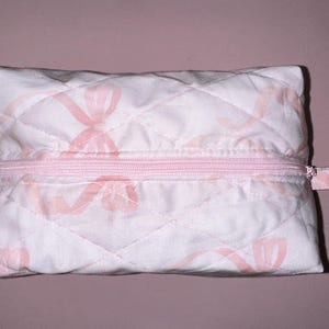 Quilted Pink Bow Travel Bag