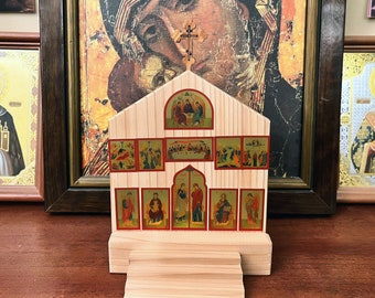 Orthodox Iconostasis Educational Set. Handmade Educational Toy.