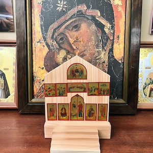 Orthodox Iconostasis Educational Set. Printed Book with Handmade Educational Toy.