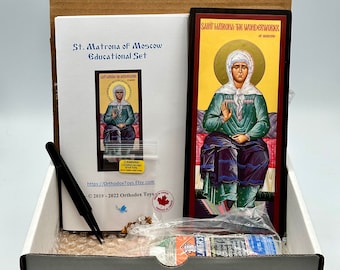 St Matrona of Moscow Icon and Educational Booklet.