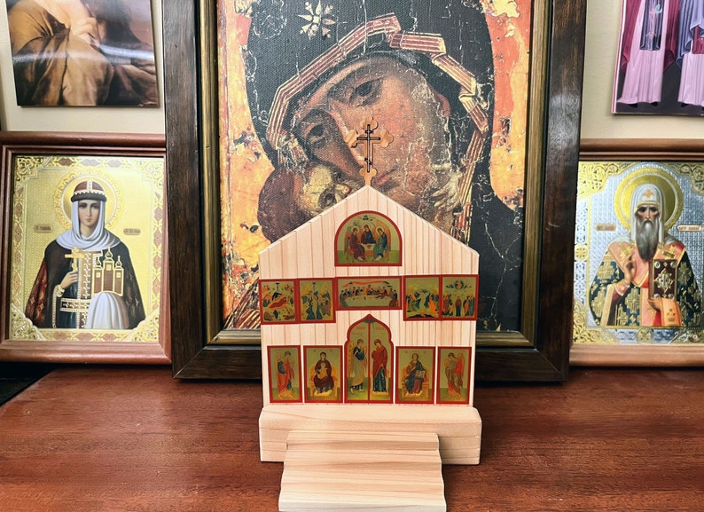 Orthodox Iconostasis Educational Set. Handmade Educational Toy. image 1