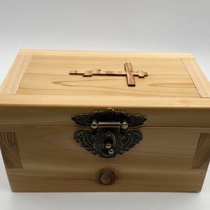 Orthodox Keepsake, Memory, and Treasure Box with Olive Wood Cross Inlay from Bethlehem image 2