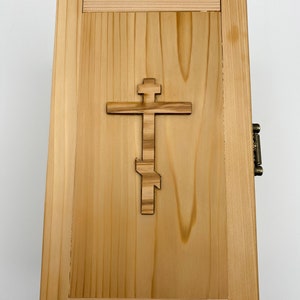 Orthodox Keepsake, Memory, and Treasure Box with Olive Wood Cross Inlay from Bethlehem image 6