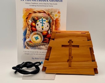 Conjunto Educacional Ortodoxo Kulich e Paskha | Molde Pasochnitsa de Queijo | Presente de cozimento de Páscoa