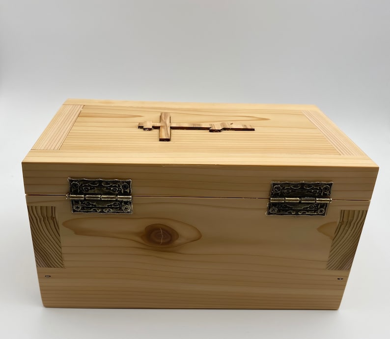 Orthodox Keepsake, Memory, and Treasure Box with Olive Wood Cross Inlay from Bethlehem image 3