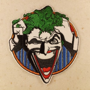 joker patch,embroidered joker patch,the fool,joker,hahaha,battle jacket,patches for battle jacket,comic book,comic book patch,comic books,