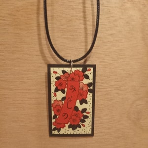 hanafuda necklace,japanese necklace,hanafuda jewelry,hanafuda,japan,japanese jewelry,upcycled jewelry