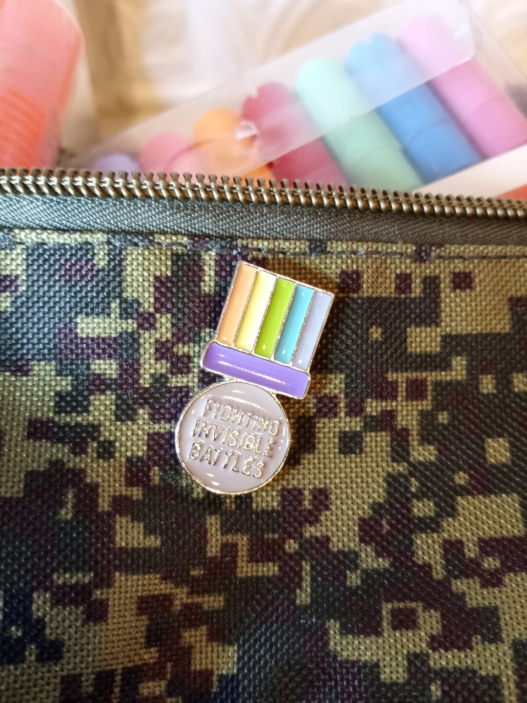 Fighting Invisible Battles Pin,mental Health Awareness,mental Health ...