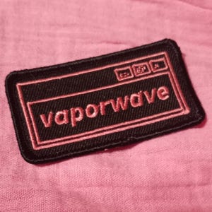 Vaporwave Windows Embroidered Patch, Pink 90s Computer, Iron On