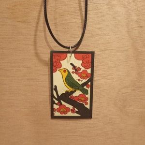hanafuda necklace,japanese necklace,hanafuda jewelry,hanafuda,japan,japanese jewelry,upcycled jewelry