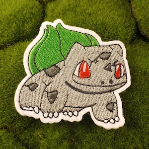 bulbasaur patch,bulbasaur embroidered patch,character embroidered patch,adorable embroidered patch,adorable patch,kawaii embroidered patch