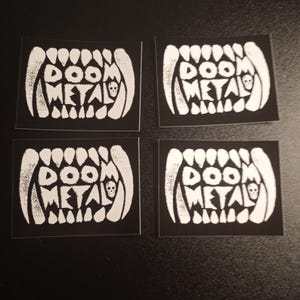 Doom metal sticker 4 PACK,metal sticker 4 pack, doom metal,death metal,sludge metal,nu metal,war metal,black metal,industrial metal,