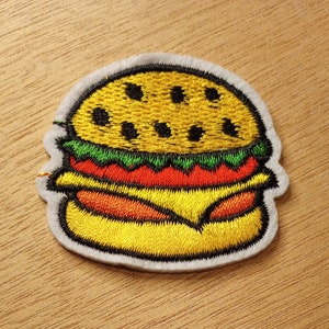 hamburger patch,foodcore patch,foodcore,hamburger,embroidered patch,food patch,embroidered hamburger patch,fast food,fast food patch,foodie