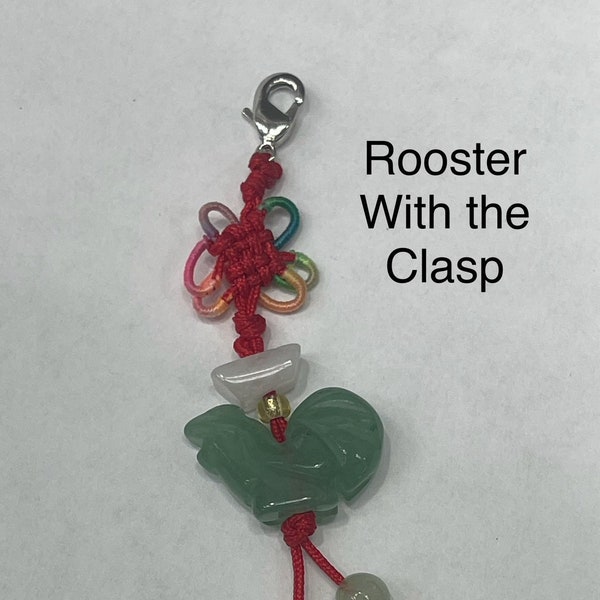 ROOSTER - 2024  Real Jade Zodiac Lucky Charm for Year of Dragon (good Luck Zodiac of 2024)