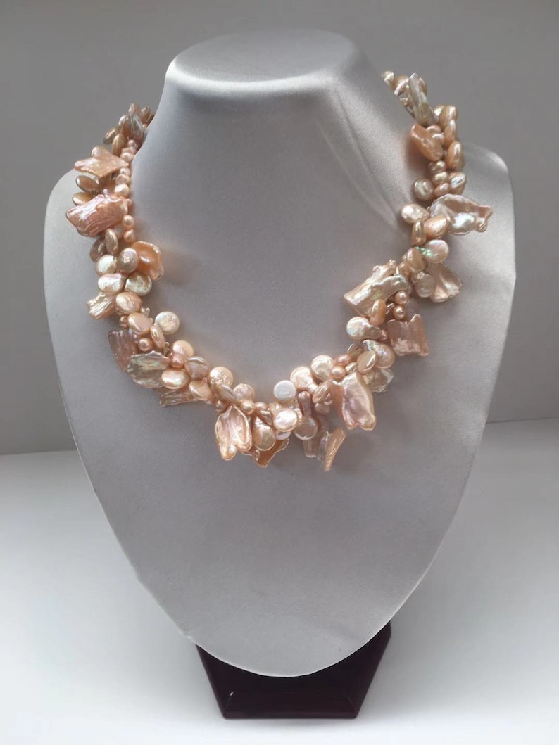 Keshi /& Coin Freshwater Pearl Necklace