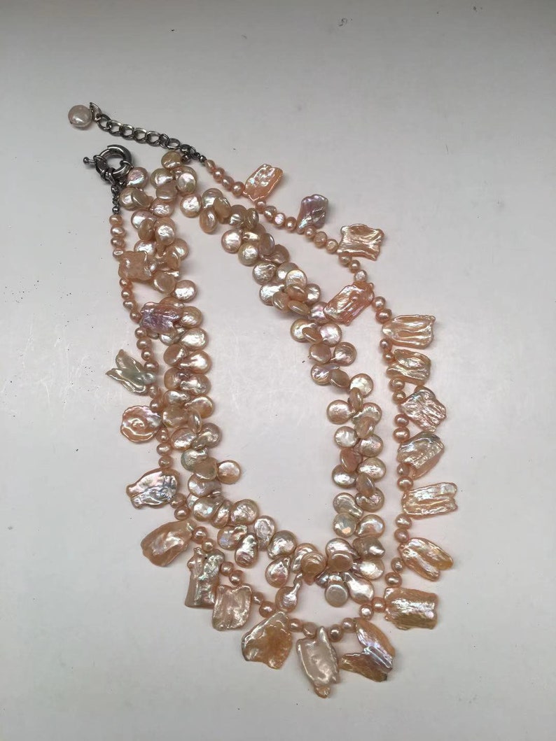 Keshi /& Coin Freshwater Pearl Necklace