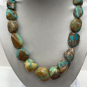 Genuine Chunky Turquoise Necklace & Bracelet