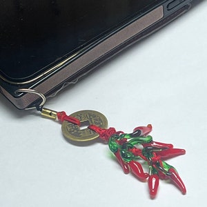 Lucky Glass Chili Pepper Charm Good for Feng Shui