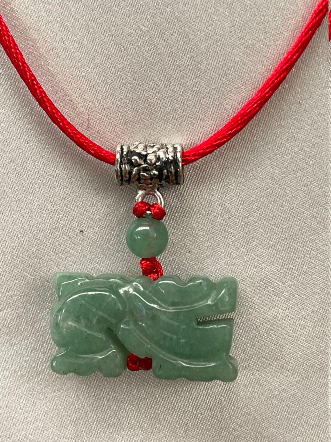 DRAGON Jade Zodiac Lucky Charm Necklace Year of Dragon Etsy