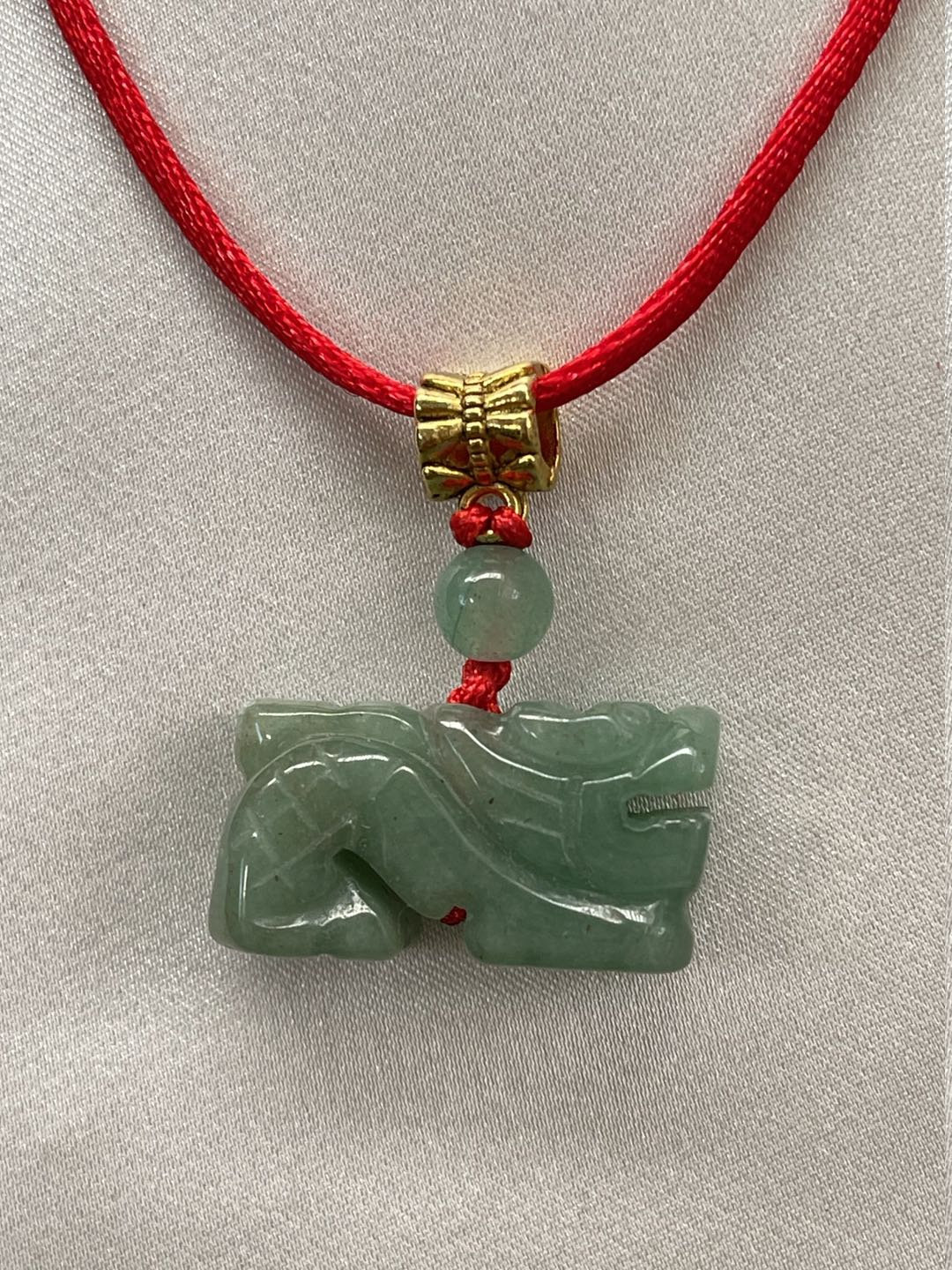 DRAGON Jade Zodiac Lucky Charm Necklace Año del Dragón Etsy