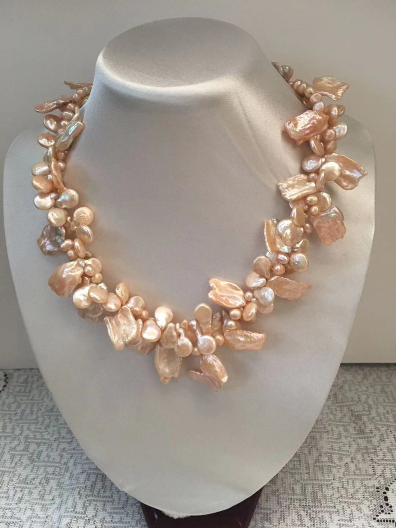 Keshi /& Coin Freshwater Pearl Necklace