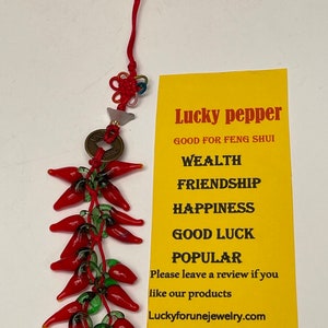 Powodzenia Chili Pepper Charm na Feng Shui i Nowy Rok