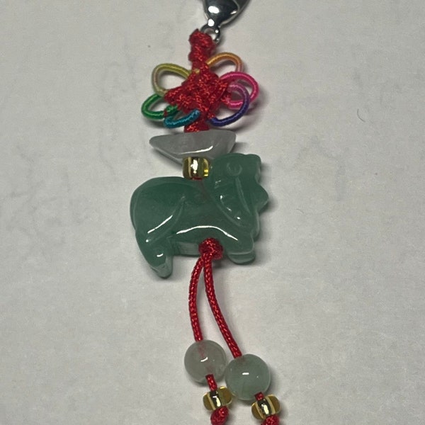 RAM -Real Jade Zodiac Lucky Charm Year of Ram, Good Luck Zodiac for Rabbit of Year 2023