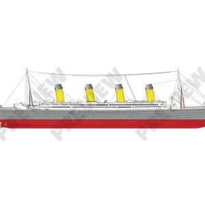 Realistic Titanic Digital Drawing - Titanic Art, Titanic Digital Illustration, Titanic SVG, Titanic EPS, Titanic AI, Titanic clip art