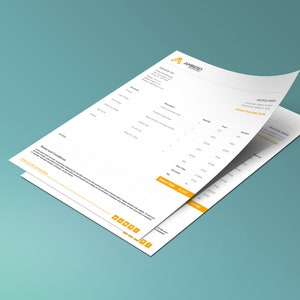 Minimalist Invoice Template 8.5x11 + Bleed. CMYK Print ready | Fully Editable Using Adobe Illustrator, Corel Draw or any vector application.