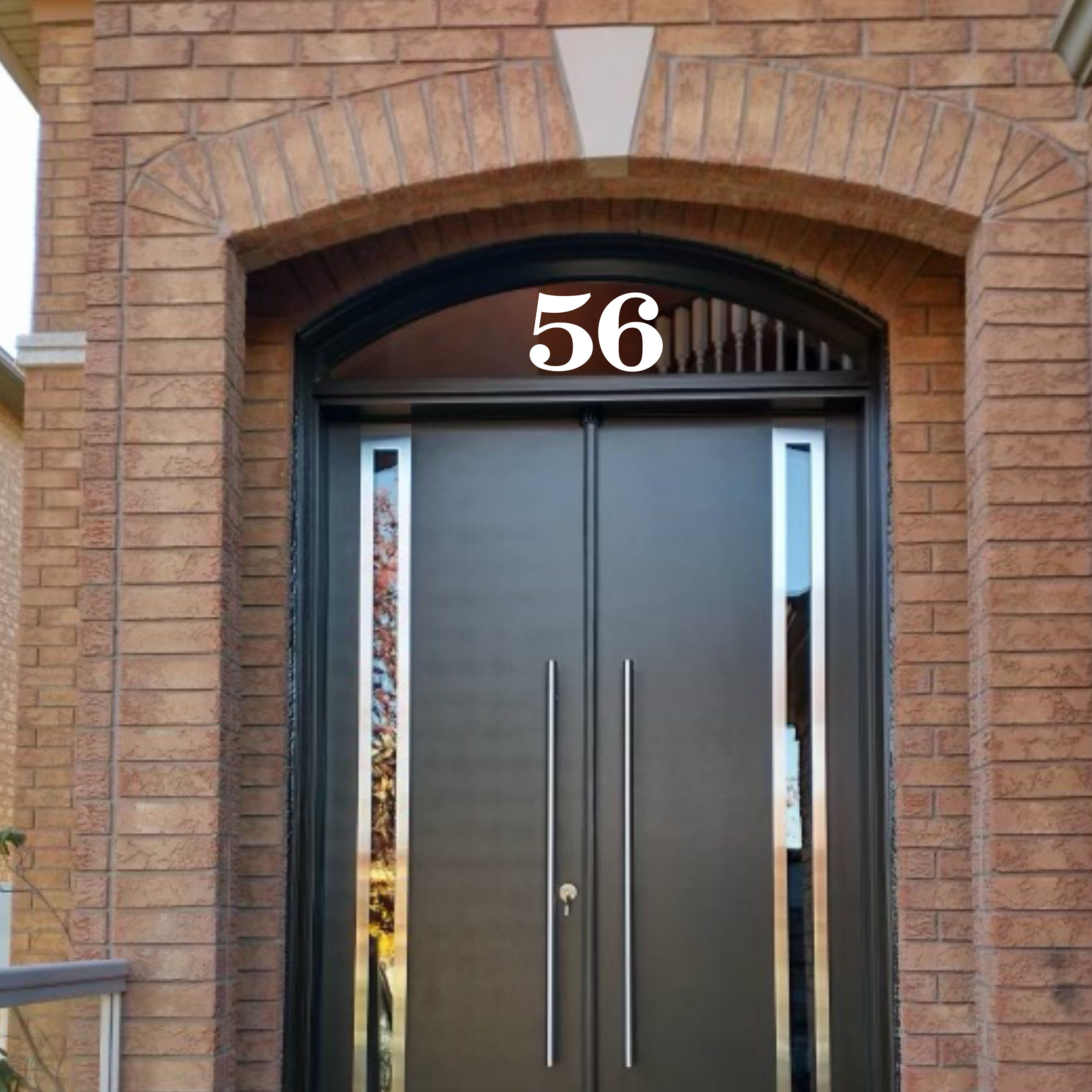 5” Frosted Fanlight Door Numbers, Front Door Number Decal, Etched Glass ...