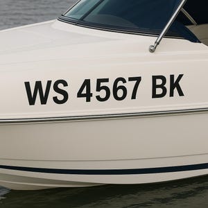 Boat Registration Number Stickers, Boat Registration Numbers Decals, Boat Name, Kayak Name Decal, Boat License Numbers Vinyl Decals Stickers