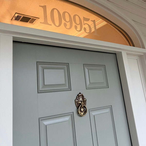 6” Frosted Fanlight Door Numbers, Front Door Number Decals, Etched Glass House Numbers, Victorian Style Fanlight House Numbers, Housewarming