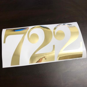 5” Gold Leaf Fanlight Door Numbers, Front Door Number Decal, Gold Glass House Number, Victorian Style Transom House Number,Housewarming Gift