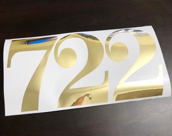 5” Gold Leaf Fanlight Door Numbers, Front Door Number Decal, Gold Glass House Number, Victorian Style Transom House Number,Housewarming Gift