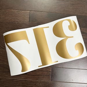 7” Classic Front Door House Number Stickers, White Fanlight Door Numbers, Black House Numbers, Metallic Gold Silver Fanlight House Numbers
