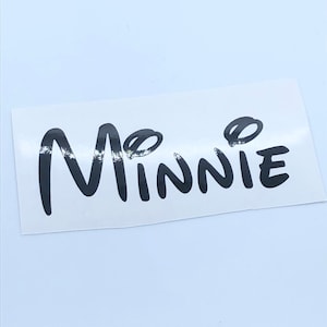 Sticker nom en vinyle polices Disney Sticker nom Minnie Mickey Mouse Sticker nom Disney nom personnalisé Sticker nom personnalisé nom Disney enfants
