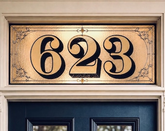 Gold Leaf Transom Numbers, 6" Vinyl Decals