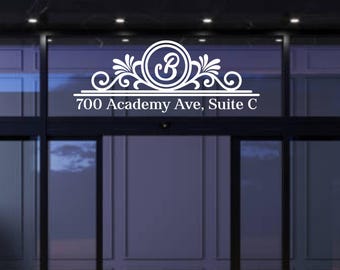 Personalized Victorian Fanlight House Number Decal, Home Address Sticker