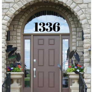 6” Classic Front Door House Number Stickers, White Fanlight Door Numbers, Black House Numbers, Metallic Gold Silver Fanlight House Numbers